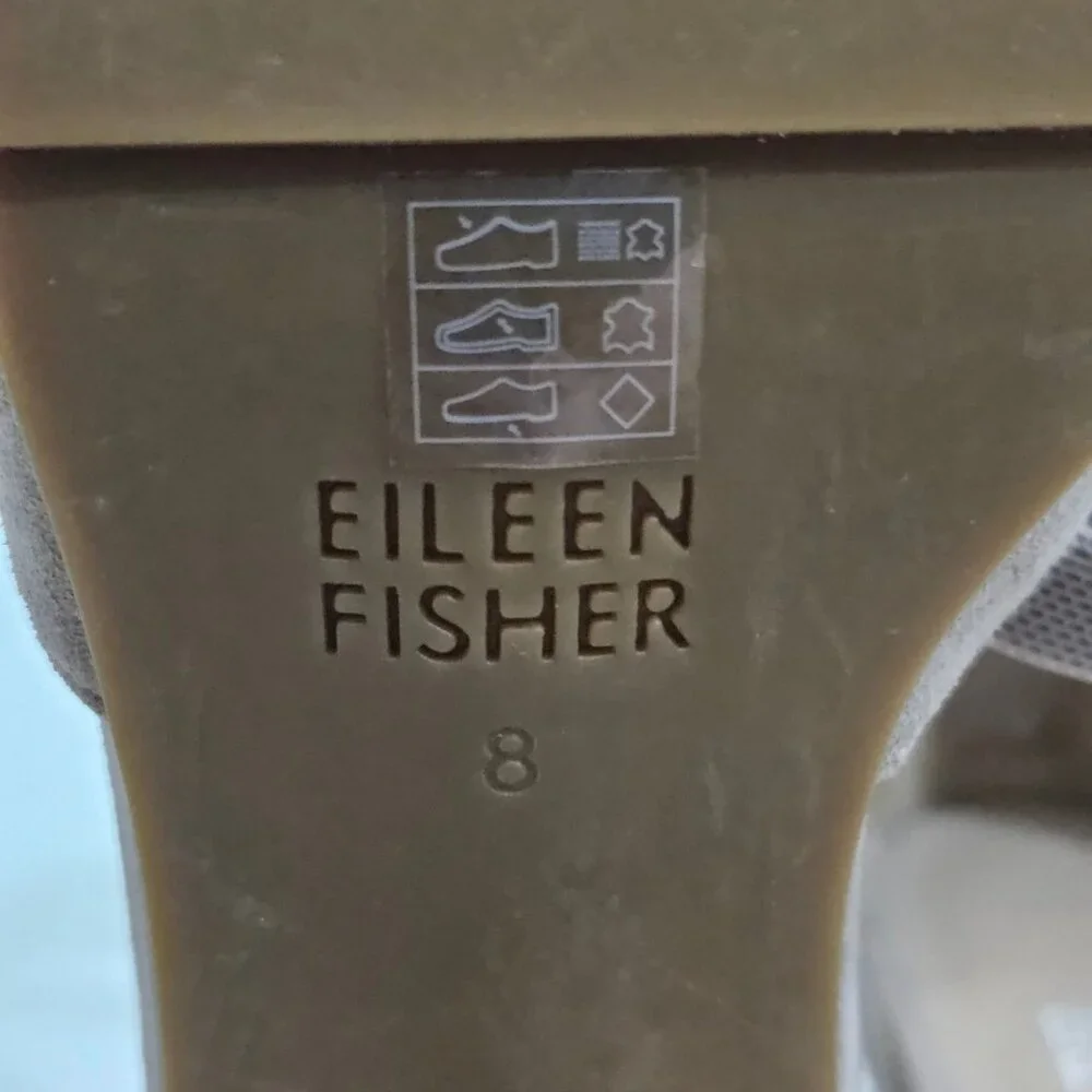 Eileen Fisher Veery Heel Pump Ankle Strap Zip Earth Tan Suede Size 8 NEW - Picture 15 of 16